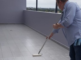 A block of units located in Canterbury, NSW had issues where salts and efflorescence had been leeching through the grout on external balconies, causing grout to fail and a very untidy appearance. After tiled sections had grout repaired, the tiles &amp; grout were cleaned and sealed with an...